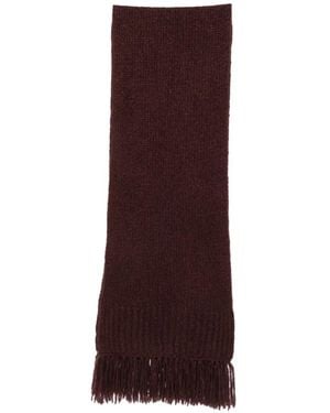 EMERSON RENALDI Fringed Chunky-Knit Scarf - Purple