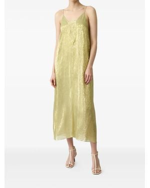 Petar Petrov Metallic-Effect Silk Dress - Yellow