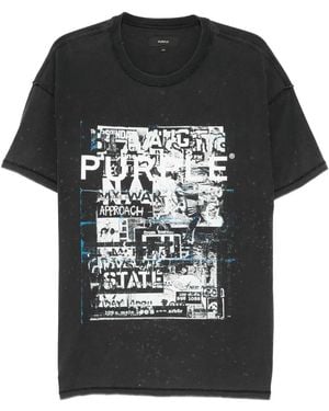 Purple Brand Graphic-Print Distressed T-Shirt - Black