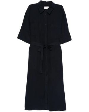 GANT Collared Belted Midi Dress - Black