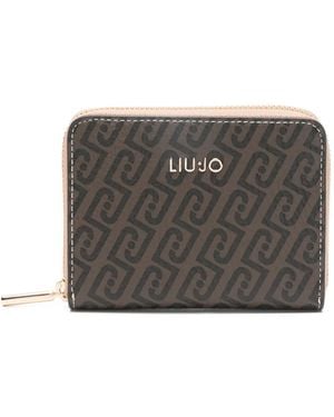 Liu Jo Monogram Zip Wallet - Grey