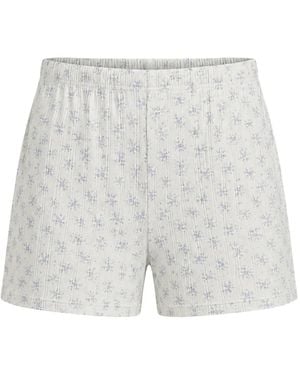 Polo Ralph Lauren Floral-Print Pointelle-Knit Pyjama Shorts - White