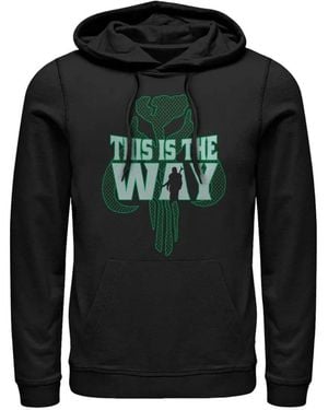 LESSONS MERCH Star Wars: The Mandalorian Graphic-Print Drawstring Hoodie - Nero
