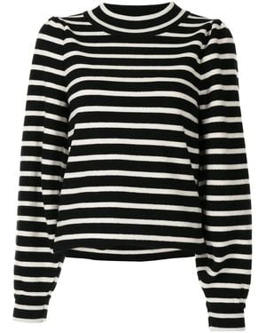 Goen.J Striped Pattern Jumper - Black