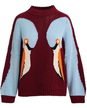 Essentiel Antwerp Jinie Intarsia-Knit Jumper - Red