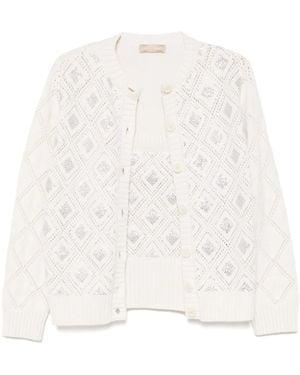 Elie Saab Crystal-Embellished Knit Set - White