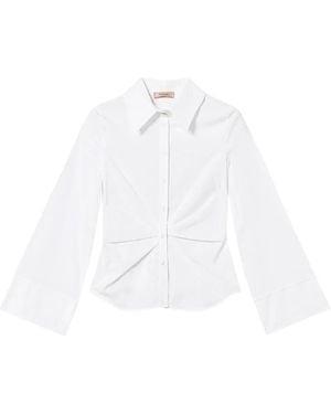 Twinset Draped Button-Down Shirt - White