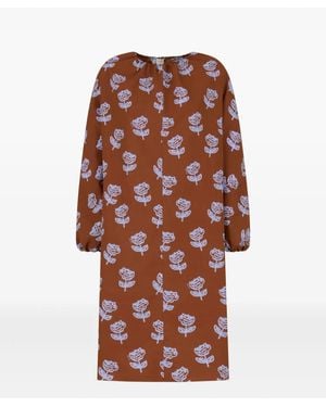 Marni Floral-Print Long-Sleeve Dress - Red