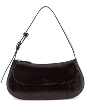 Mulberry Clovelly Schultertasche Aus Lackleder - Schwarz