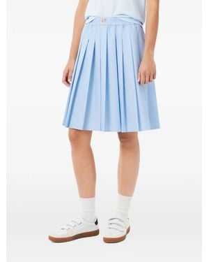Lacoste Pleated Petit Piqué-Effect Midi Skirt - Blue