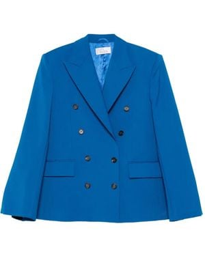 GIUSEPPE DI MORABITO Double-Breasted Pleated Jacket - Blue