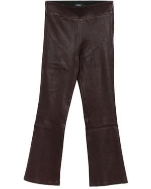 Arma Pantalon En Cuir À Coupe Évasée - Gris