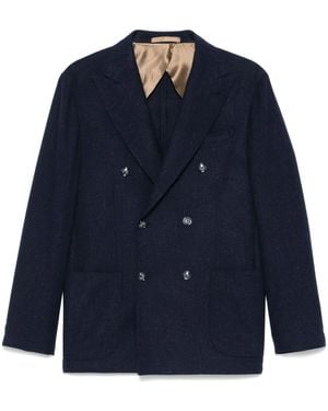 Barba Napoli Mélange-Effect Blazer - Blue