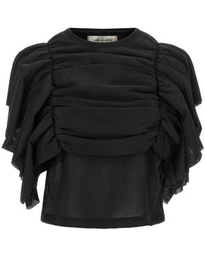 Comme des Garçons Ruffled Gathered Top - Black