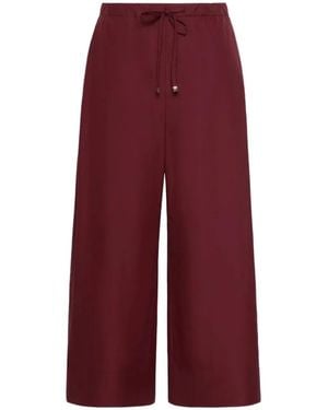 Max Mara Drawstring Palazzo Pants - Red