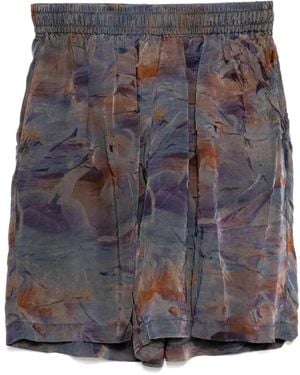 Stain Shade Graphic-Print Shorts - Grey
