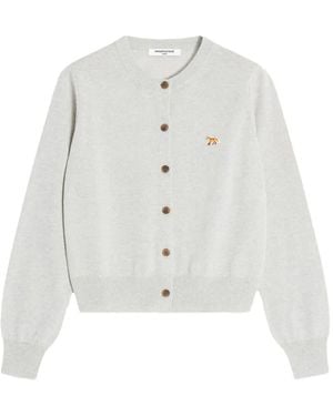 Maison Kitsuné Logo-Patch Cardigan - White