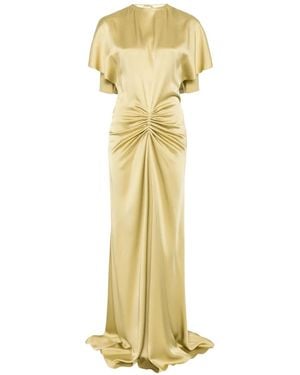 Victoria Beckham Vestido largo con cintura fruncida - Metálico