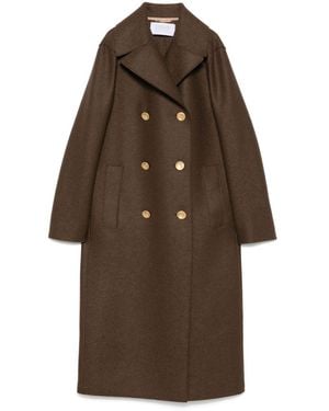 Harris Wharf London Virgin-Wool Military Coat - Brown