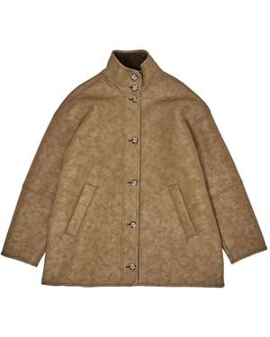 Bimba Y Lola Buttoned Collar Coat - Natural