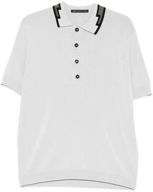 Low Brand Zigzag Collar Polo Shirt - White