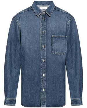 Samsøe & Samsøe Long-Sleeve Organic Cotton Denim Shirt - Blue