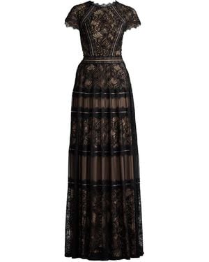 Tadashi Shoji Ahern Lace-Panelled Tiered Maxi Dress - Black