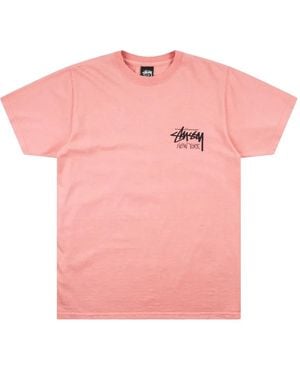 Stussy New York Logo-Print T-Shirt - Pink