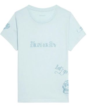 Zadig & Voltaire Alys Crystal-Embellished T-Shirt - Blue