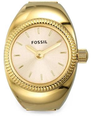 Fossil Armbanduhr Mit Logo-Print 15Mm - Mettallic