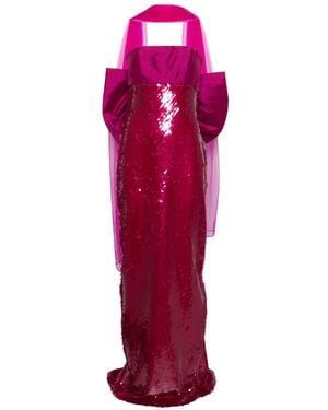 Marfil Barcelona Sequinned Maxi Dress - Red