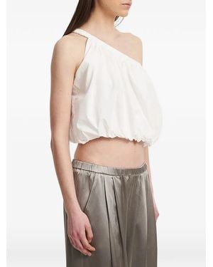 ELEH One-Shoulder Cropped Top - White