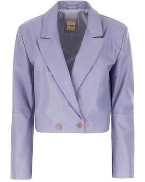 D'Amico Doppelreihige Cropped-Jacke - Blau