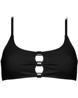 Eres Bloom Cut-Out Bikini Top - Black