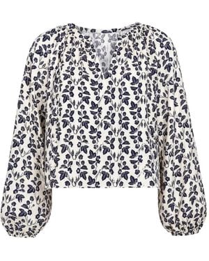 Tanya Taylor Adelina Puff-Sleeve Blouse - White