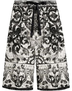 Dolce & Gabbana Shorts Mit Majolica-Print - Schwarz