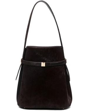 TOTEME Belted-Detail Bucket Bag - Black