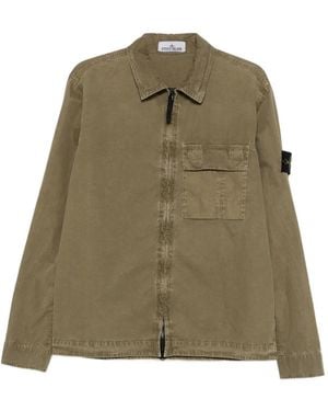 Stone Island Jacket With Flap Pocket - Green