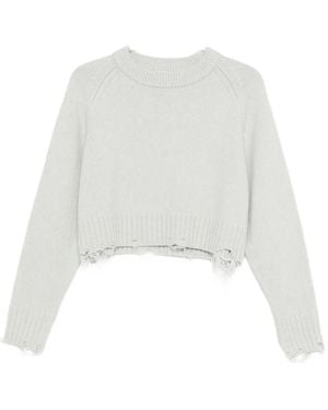 Low Classic Sweatshirt in Distressed-Optik - Weiß