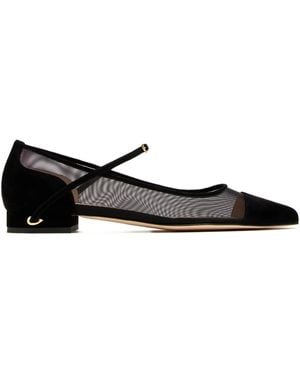 Jennifer Chamandi Lorenzo Mesh Flat Pumps - Black