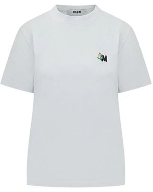MSGM Crewneck Graphic T-Shirt - White