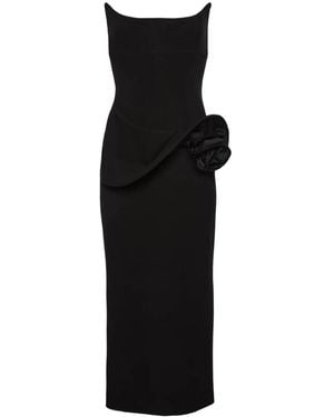 Magda Butrym Bustier-Midikleid Mit Blumenapplikation - Schwarz