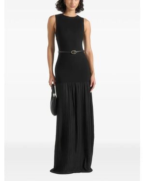 Manière De Voir Emma Maxikleid Mit Rundem Ausschnitt - Schwarz