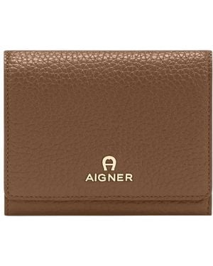 Aigner Ivy Grained-Leather Wallet - Brown