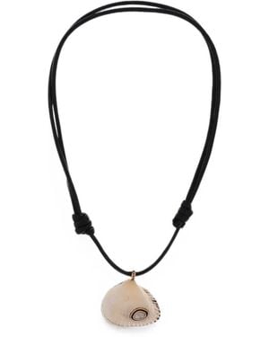 Dezso by Sara Beltran Collier Grande Edul Pavé De Diamants À Coquillage - Blue