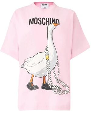 Moschino Goose-Print T-Shirt - Pink