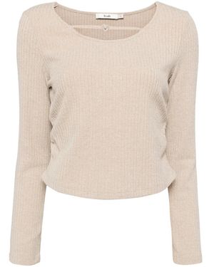 B+ AB Cut-Out Ribbed Top - Natural