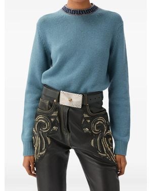 Versace Crewneck Wool & Cashmere Jumper - Blue
