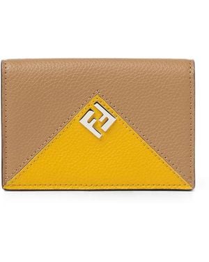 Fendi Lui Card Holder And Sellier Leather Card Case - Orange