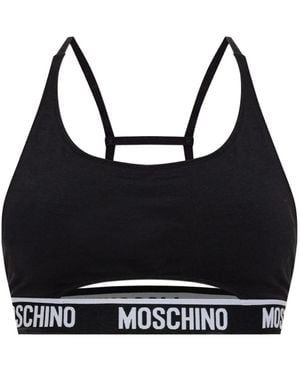 Moschino Z-Logo Cut-Out Crop Top - Black